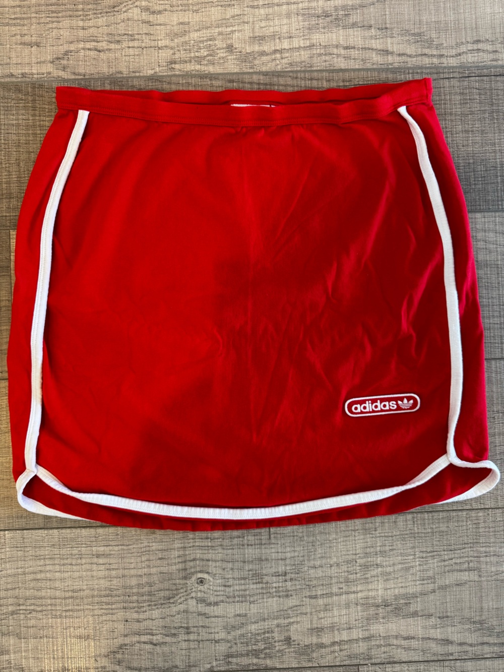 Adidas Bright Red Athletic Skirt with White Label